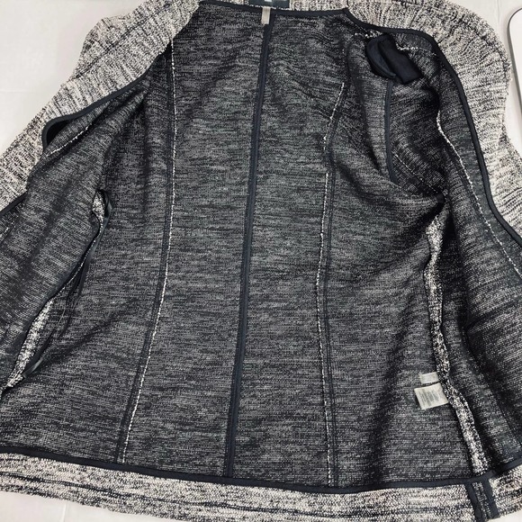 Karl Lagerfeld Tweed Full Zip Blazer Jacket Sz L - Picture 4 of 9